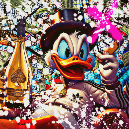 Quadro pop art contemporanea quadrata di Marcello Quarta